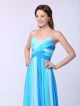 Stunning Multicolor A-line Chiffon evening dress with Sweetheart Neck Criss-Cross-Ballbella