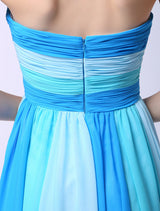 Stunning Multicolor A-line Chiffon evening dress with Sweetheart Neck Criss-Cross-Ballbella