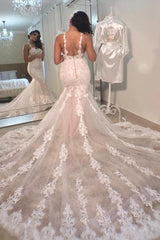 Stunning Sleeveless Mermaid Lace Wedding Dress Online-Ballbella