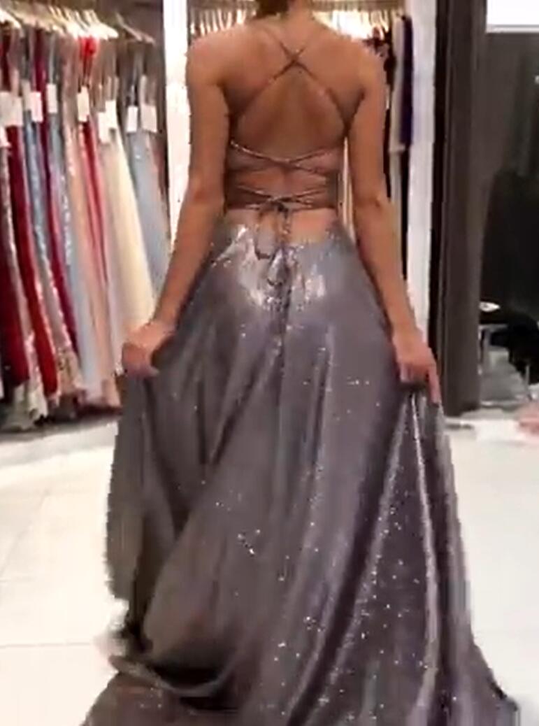 Stunning Spaghetti-Straps V-Neck Long Evening Prom Dress Online Stunning Spaghetti-Straps V-Neck Long Evening Prom Dress Online
