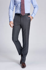 Superior Checked Notch Lapel Two Buttons Dark Grey Suits for Business Men-Ballbella