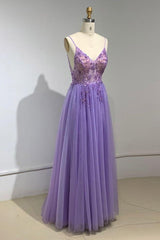 Sweetheart Crystal Prom Dresses Straps Spaghetti Tulle Evening Gown Split Side-Ballbella