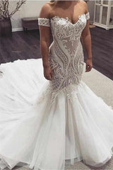 Sweetheart Luxurious Mermaid Court Train Beach Wedding Dress-Ballbella