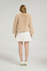 Timeless Faux Fur Long Sleeves Short Jacket Winter Wedding Shawl-Ballbella