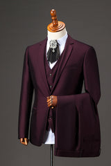 Top-Selling Men’s Business-Casual Groom’s Suit with Single Slit, Flat Collar, and Single-Breasted Closure-Ballbella