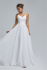 Tulle A-line Sheer Straps Sweetheart Applique Floor-length Sleeveless Wedding Dress Cover-Ballbella