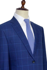 Unique Plaid Two Buttons Notch Lapel Flap Pocket Mens Suits for Formal-Ballbella