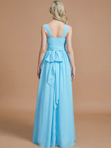 V-Neck Elegant Chiffon Sleeveless Bridesmaid Dresses-Ballbella