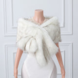 V-neck Rectangular scarf shawl Winter Wedding Wraps-Ballbella