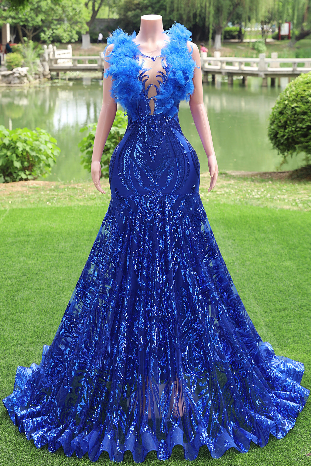blue prom dress sequin Ocean Sequins Sparkly Dresses A Line Formal Ball Gown Party Dress ARD2933 Homecoming Dresses Designer V-Neck Light Blue Sequins Mermaid