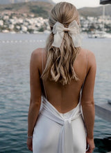 V-Neck Sleeveless Floor-Length Wedding Dresses-Ballbella