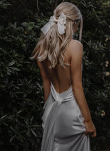 V-Neck Sleeveless Floor-Length Wedding Dresses-Ballbella