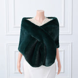Warp knitted wool round hole mid-length imitation wool wedding shawl-Ballbella