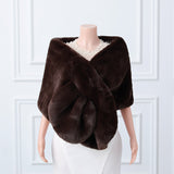 Warp knitted wool round hole mid-length imitation wool wedding shawl-Ballbella