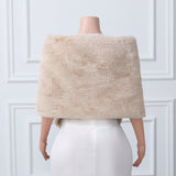 Warp knitted wool round hole mid-length imitation wool wedding shawl-Ballbella