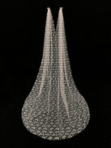 Water Waterfall One-Tier Flowers Tulle Wedding Veils-Ballbella