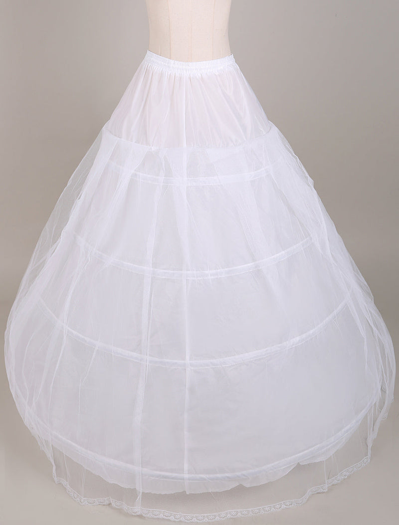White Ball Gown Style Bridal Petticoat with Drawstring Waist-Ballbella
