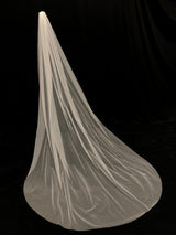 White Waterfall Wedding Veils One-Tier Tulle Bridal Veil-Ballbella