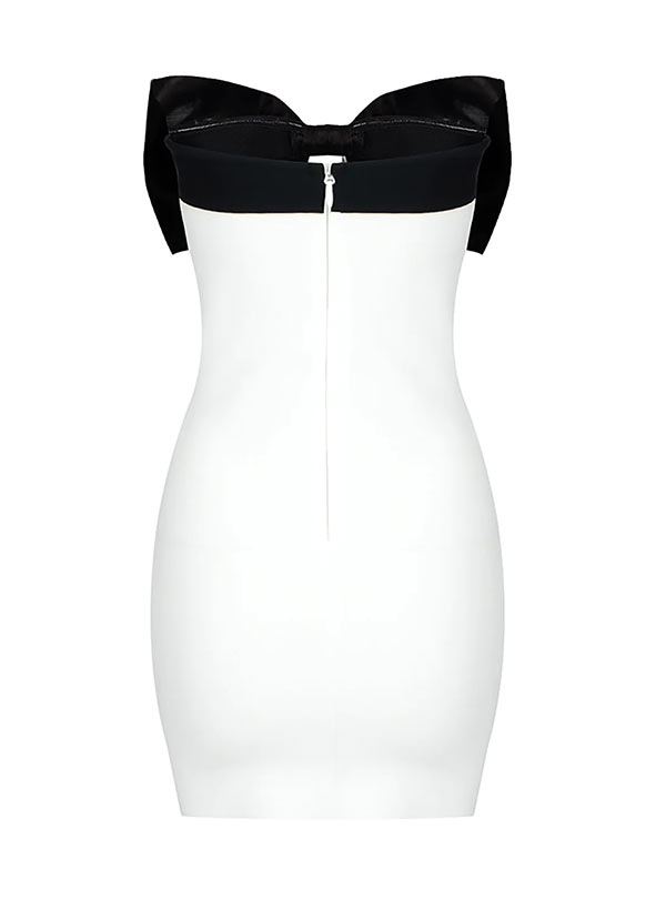 Sheath Strapless Sleeveless Short/Mini Homecoming Dresses With Bow(s)