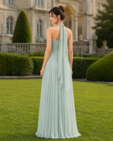 Graceful Strapless Sleeveless Chiffon Prom Dresses Floor Length With Pleats Zipper