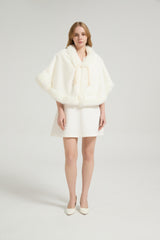 Elegant White Mink Cashmere Outerwear Winter Wedding Wraps