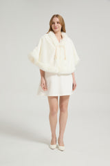 Elegant White Mink Cashmere Outerwear Winter Wedding Wraps