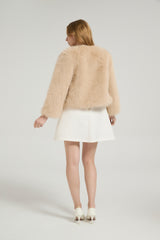 Timeless Faux Fur Long Sleeves Short Jacket Winter Wedding Shawl