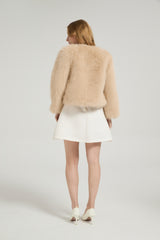 Timeless Faux Fur Long Sleeves Short Jacket Winter Wedding Shawl
