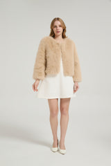 Timeless Faux Fur Long Sleeves Short Jacket Winter Wedding Shawl