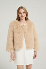 Timeless Faux Fur Long Sleeves Short Jacket Winter Wedding Shawl