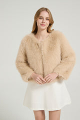 Timeless Faux Fur Long Sleeves Short Jacket Winter Wedding Shawl