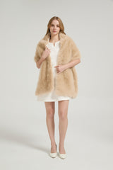 Classic Faux Fur Sleeveless Wedding Wraps Rectangle Bridal Cover