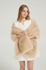 Classic Faux Fur Sleeveless Wedding Wraps Rectangle Bridal Cover