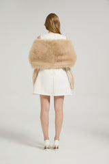 Classic Faux Fur Sleeveless Wedding Wraps Rectangle Bridal Cover