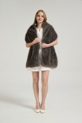 Classic Faux Fur Sleeveless Wedding Wraps Rectangle Bridal Cover
