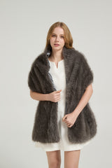 Classic Faux Fur Sleeveless Wedding Wraps Rectangle Bridal Cover