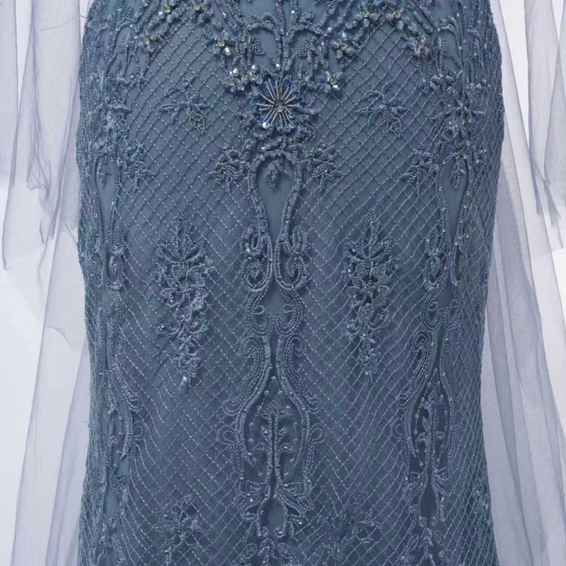 Chic Asymmetrical Strapless Mermaid Prom Dresses Column Long With Beads Zipper