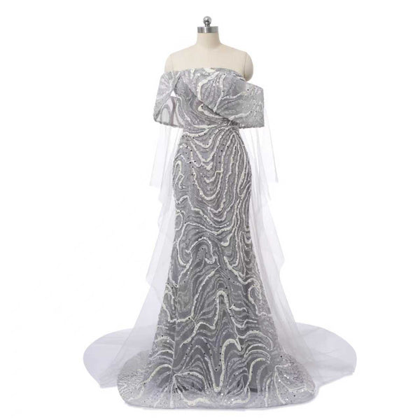 Charming Asymmetrical Strapless Mermaid Prom Dresses Sheath Beads With Zipper