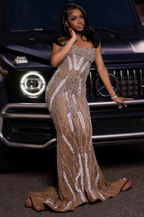 Classic Sweetheart Strapless Sleeveless Prom Dresses Sheath Floor Length With Beads-Ballbella