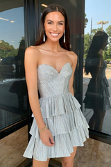 Delicate Sweetheart Sparkle Special Princess Homecoming Dresses with Ruffles