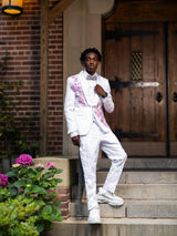 Latest White Coat 3 Pieces One Button Prom Suits Shawl Lapel Homecoming Tuxedo-Ballbella