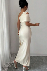 One Shoulder High Low Ruffles Mermaid Evening Bridesmaid Dresses-Ballbella