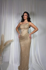 Dazzling Strapless Sleeveless Mermaid Prom Dresses Column Gem With Pleats