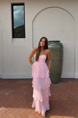 Timeless Pink Sweetheart Strapless Sleeveless Prom Dresses Long With Pleats
