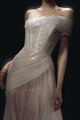 Graceful One Shoulder Mermaid Prom Dresses Sheath Beads With Pleats