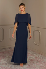 Glamorous Navy Blue Mermaid Satin Prom Dresses Column Floor Length With Zipper