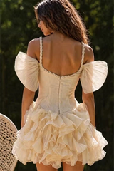 Charming Sweetheart Straps Off The Shoulder Homecoming Dresses Mini With Zipper Pleats