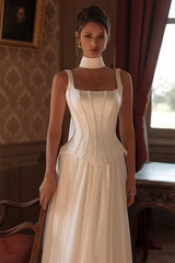 Elegant Straps Sleeveless Satin Prom Dresses Beading Long With Pleats