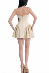 Timeless Spaghetti-Straps Sleeveless Homecoming Dresses Mini With Flower Zipper
