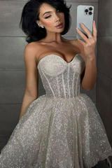 Dazzling Sweetheart Strapless Sleeveless Homecoming Dresses Mini With Pleats
